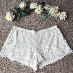 Mossimo Supply Co. White Fringed Shorts Size L